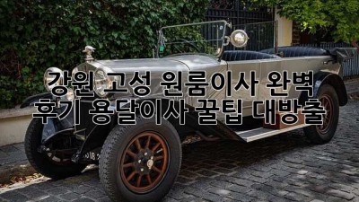 📦 강원 고성 원룸이사 완벽 후기! 용달이사 꿀팁 대방출 🚚💨